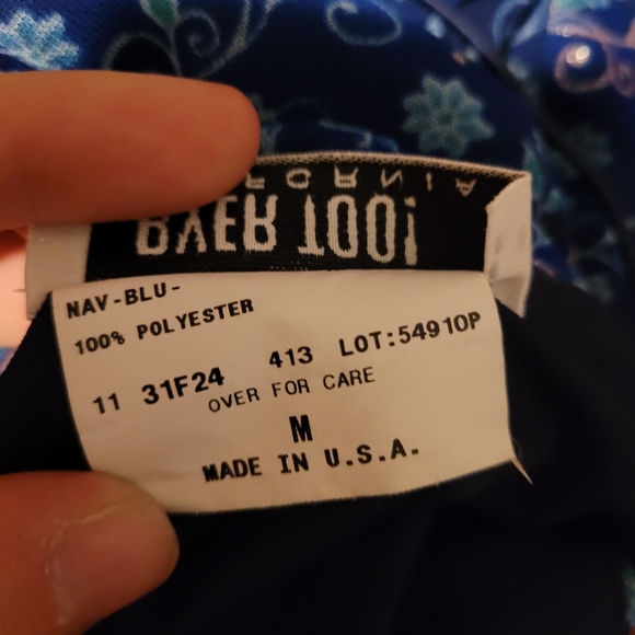 Byer Too! California Blue Diamond Dress Spaghetti Straps Women's Size Medium M - Picture 4 of 9